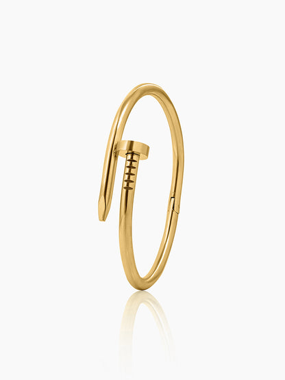 Zayden Solid Nail 18K Gold Plated Men's Bracelet