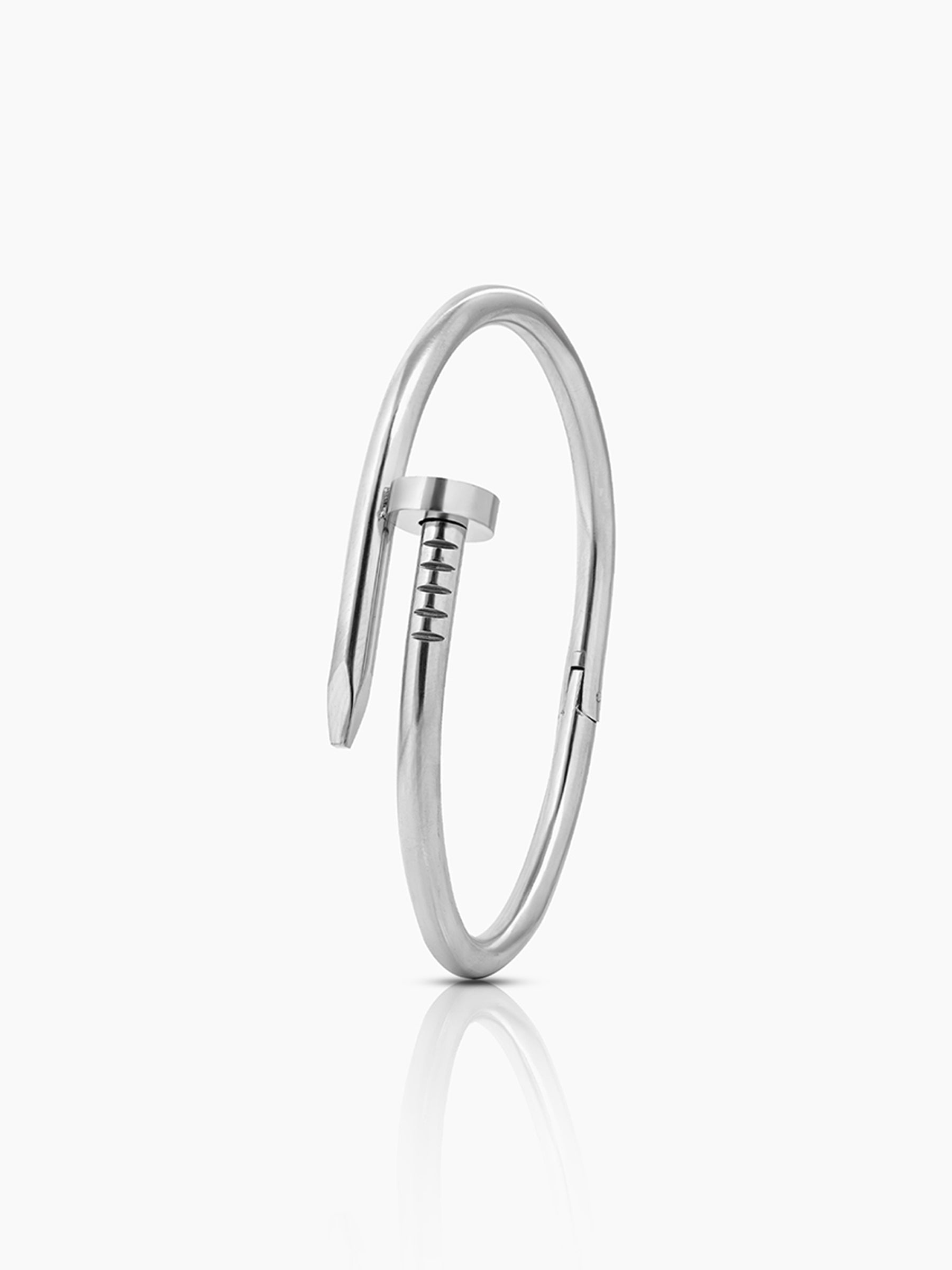Zayden Solid Nail Silver Men's Bracelet