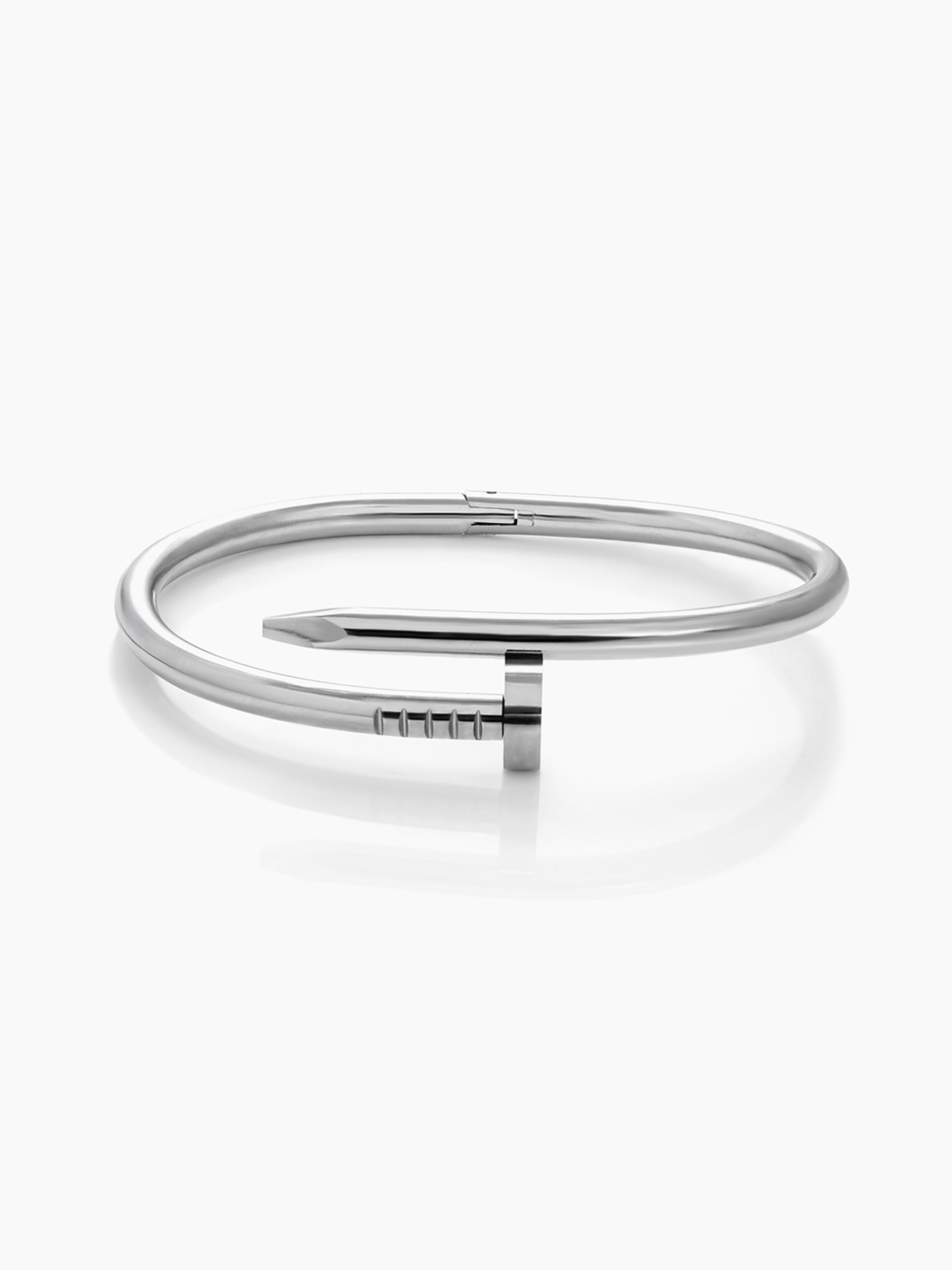 Zayden Solid Nail Silver Men's Bracelet