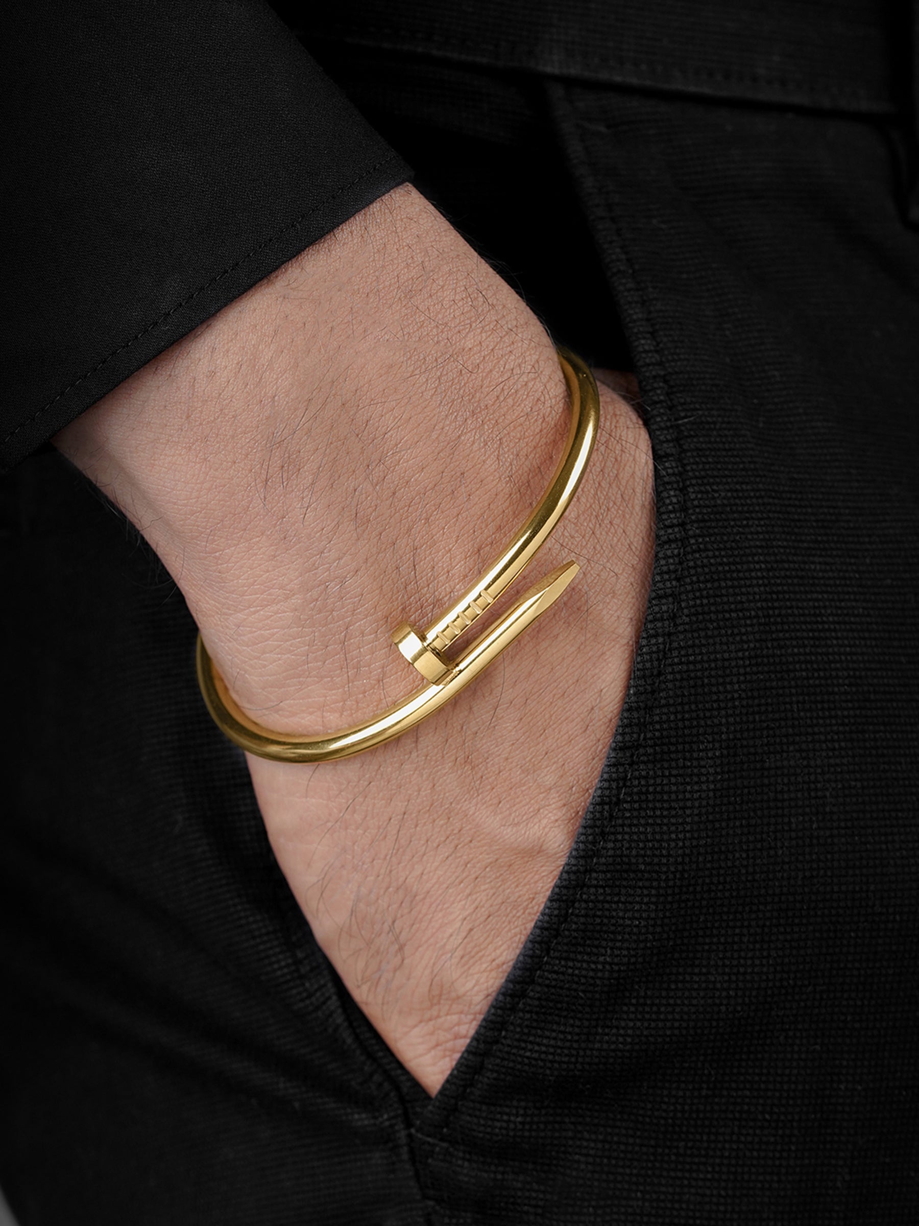 Zayden Solid Nail 18K Gold Plated Men's Bracelet