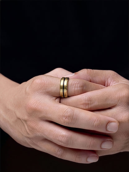 Zayvorn Line 18K Gold Plated Men's Ring - Swashaa