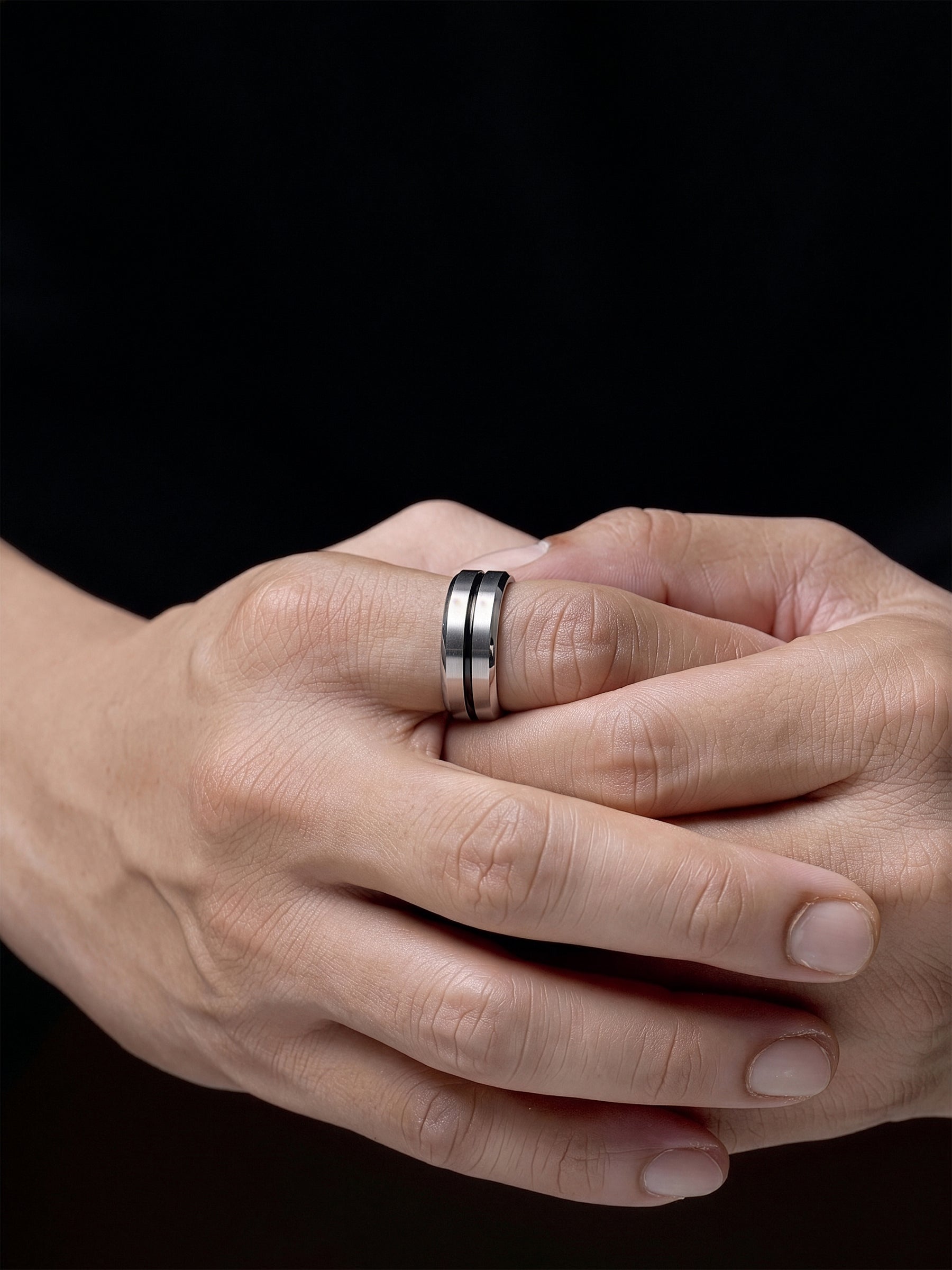 Zayvorn Line Silver Men's Ring - Swashaa