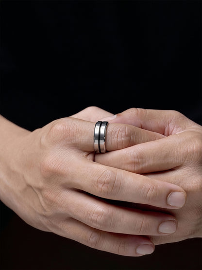 Zayvorn Line Silver Men's Ring - Swashaa