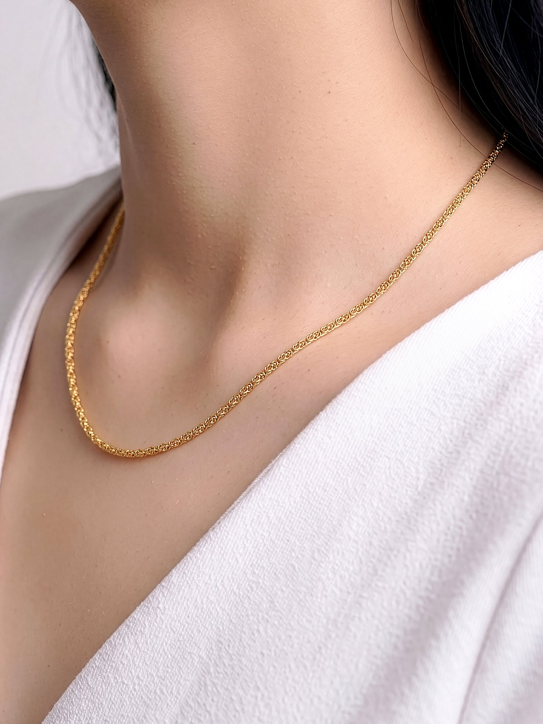 Zeke Oval Link 2MM 18K Gold Plated Women's Chain