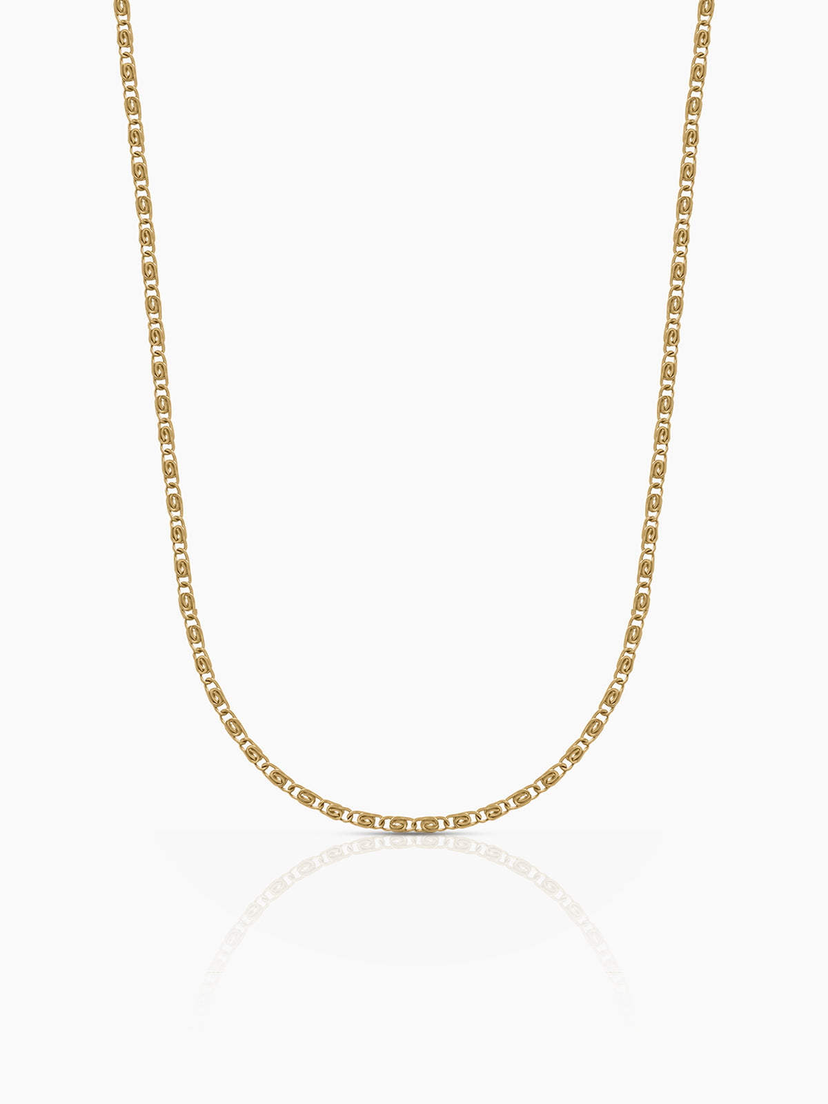 Zeke Oval Link 2MM 18K Gold Plated Women's Chain