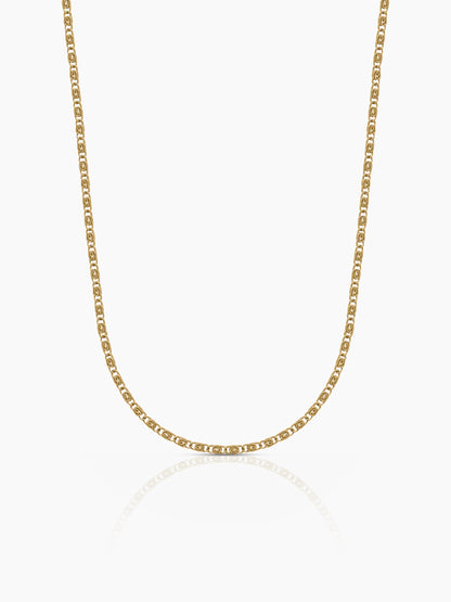 Zeke Oval Link 2MM 18K Gold Plated Women's Chain