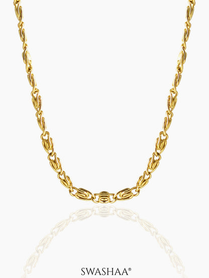 Zeke Twisted 18K Gold Plated Men's Chain