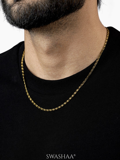 Zeke Twisted 18K Gold Plated Men's Chain