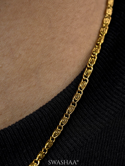 Zeke Twisted 18K Gold Plated Men's Chain
