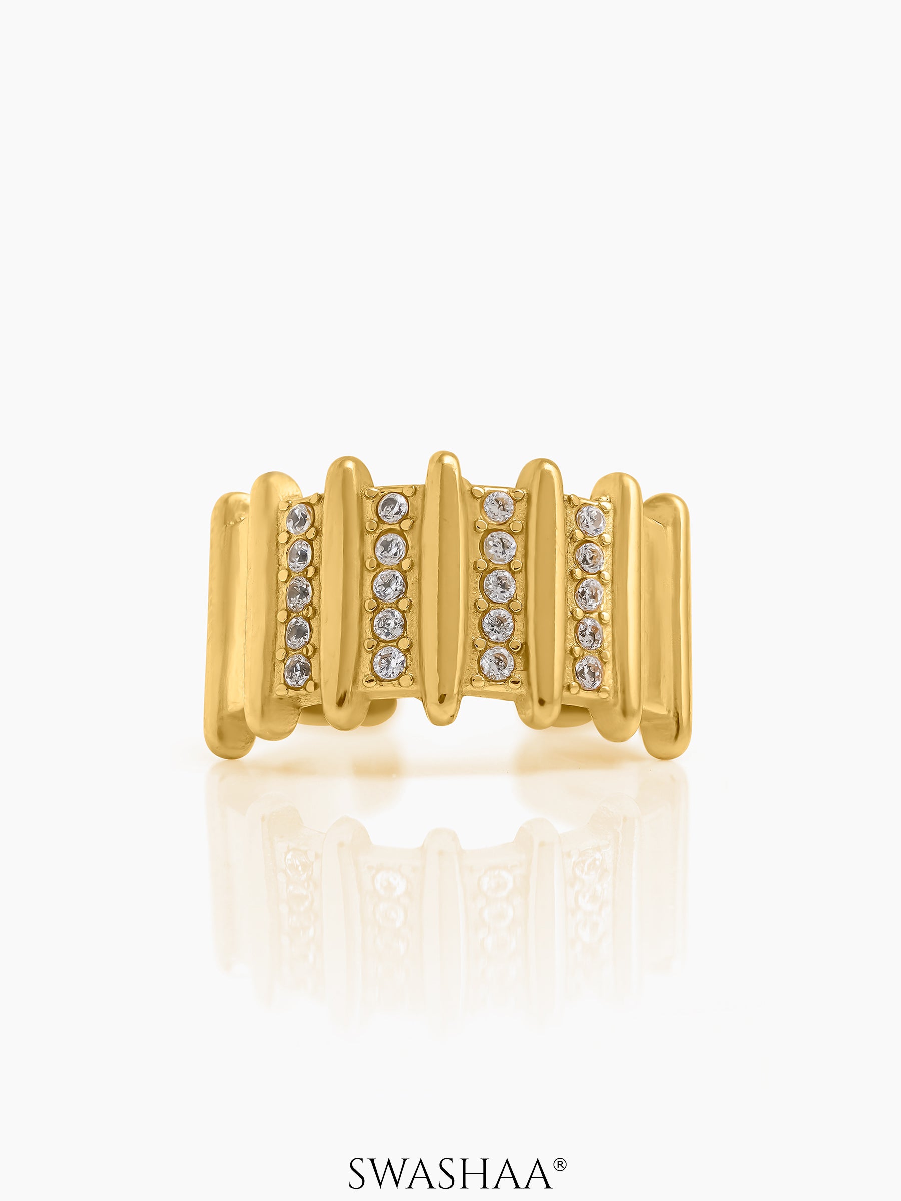 Zelina Ribbed Diamond Ring