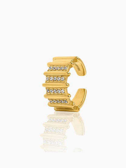 Zelina Paved Stones Bold Ribbed Diamond Ring