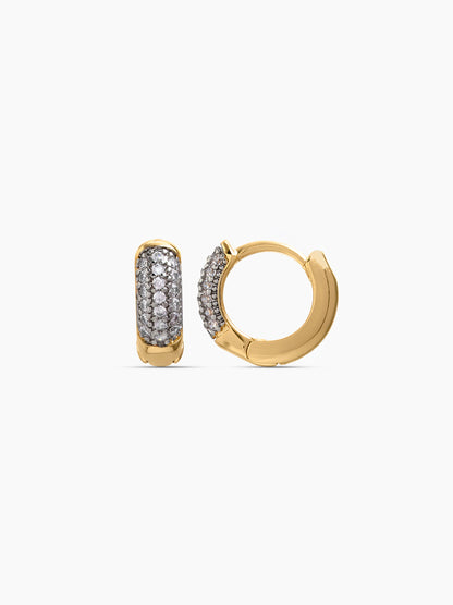 Zenith Diamond 18K Gold Plated Men's Hoop Earrings