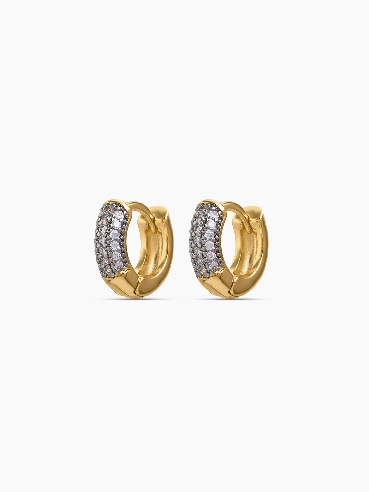 Zenith Diamond 18K Gold Plated Women's Hoop Earrings