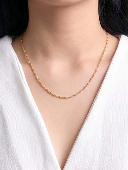 Zeus Twisted 18K Gold Plated Women's Chain