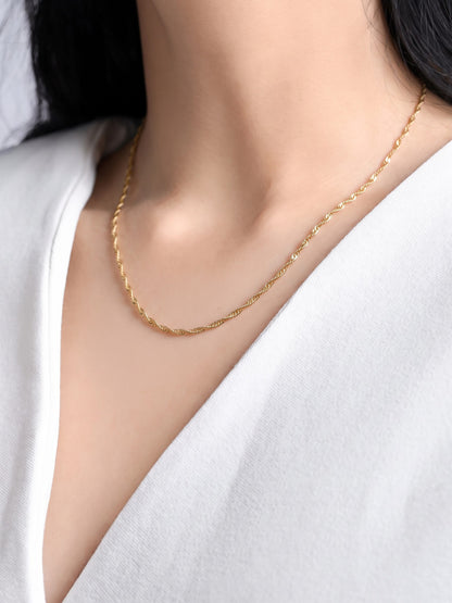 Zeus Twisted 18K Gold Plated Women's Chain