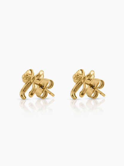 Zini Bow Charm 18K Gold Plated Kid's Stud Earrings