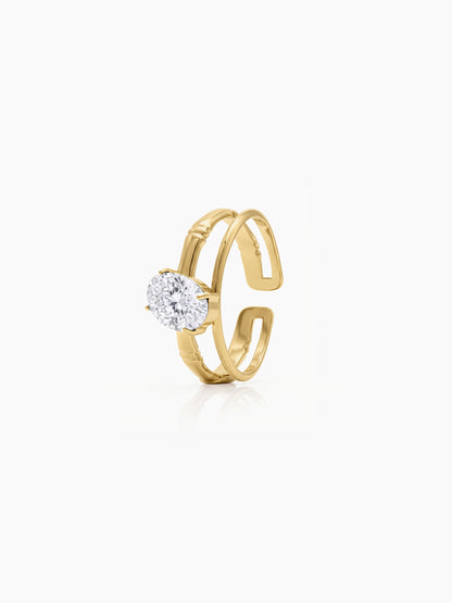Zirelle White Solitaire White - Gold Women's Rings