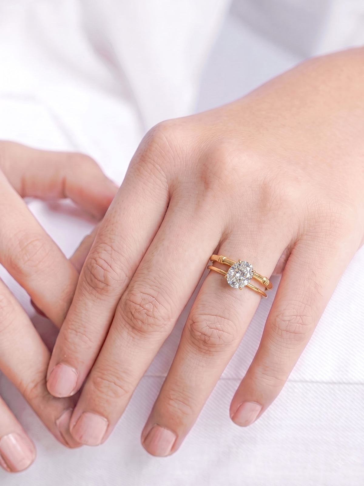 Zirelle White Solitaire White - Gold Women's Rings
