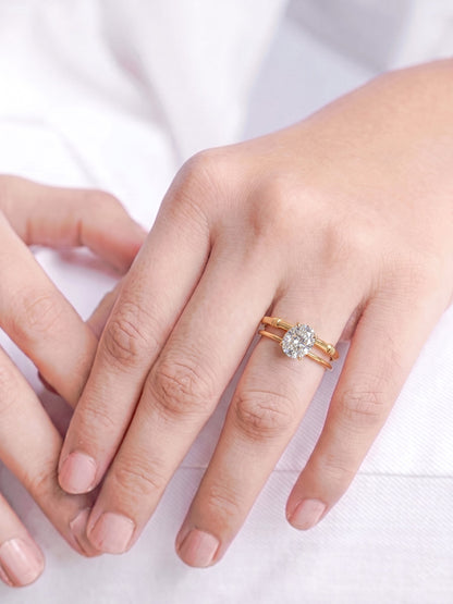 Zirelle White Solitaire White - Gold Women's Rings