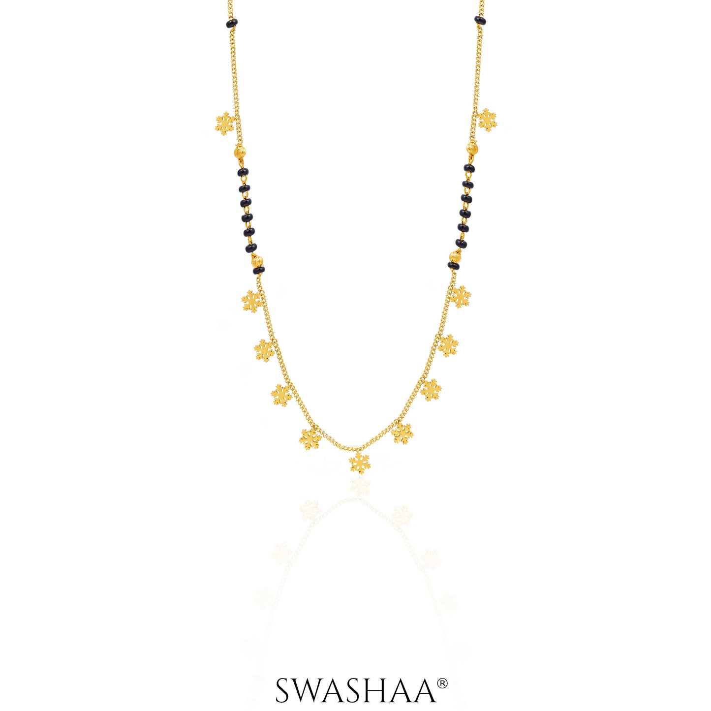 Ziva Snowflake 18K Gold Plated Mangalsutra