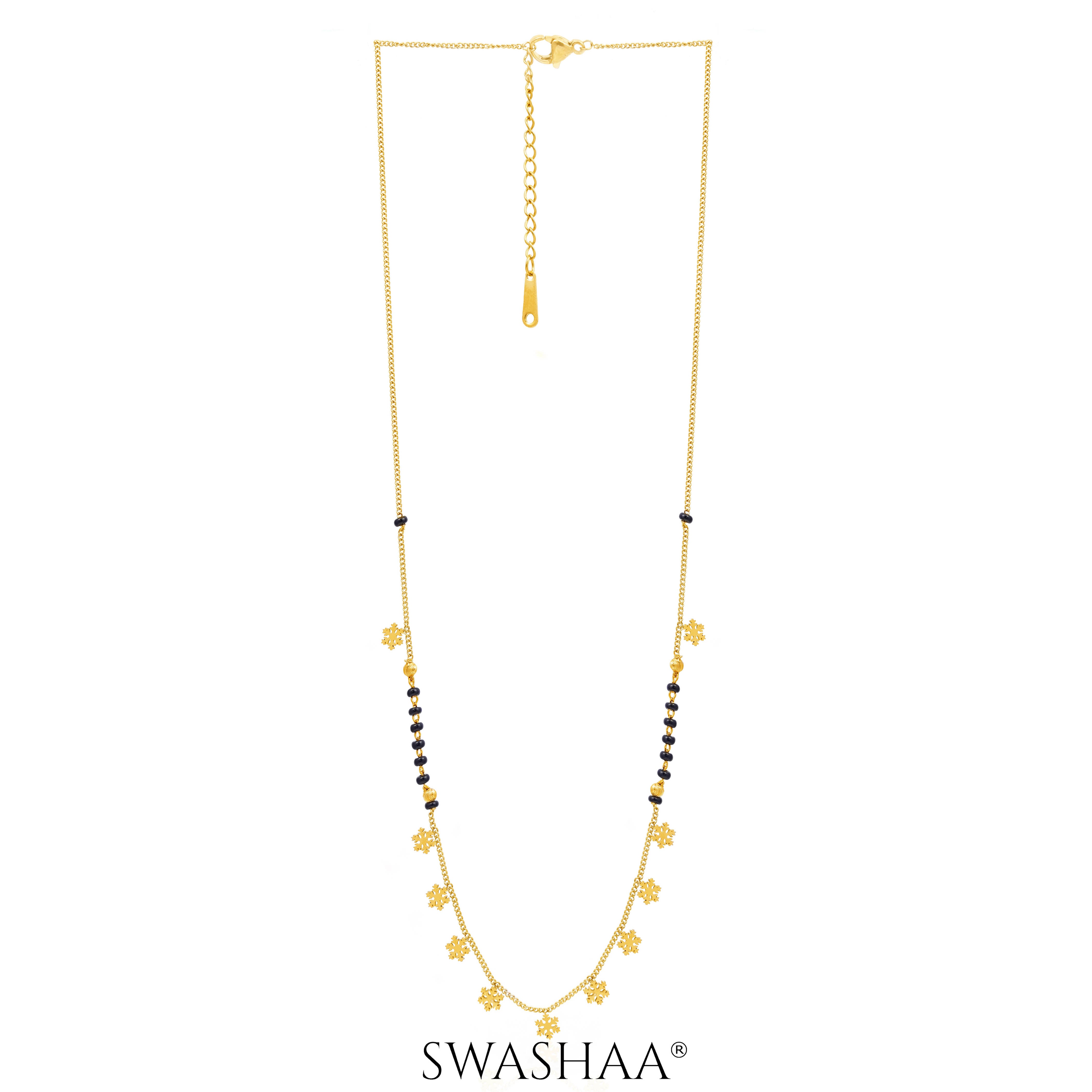 Ziva Snowflake 18K Gold Plated Mangalsutra