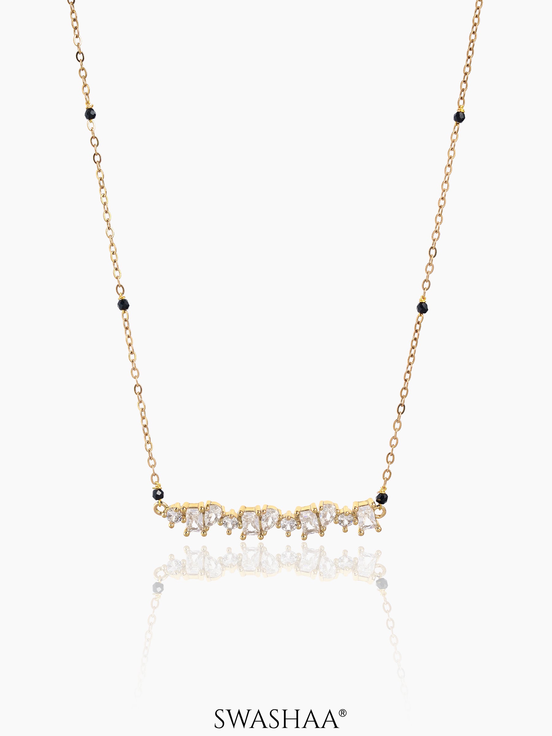 Zivelle Solitaire Cluster Bar Mangalsutra