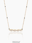 Zivelle Sparkling Diamonds Solitaire Cluster Bar 18K Gold Plated Mangalsutra