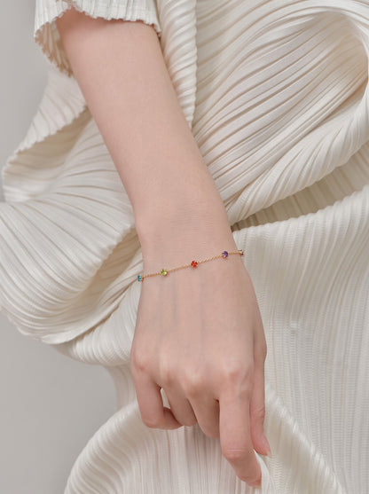 Ziya Multi Colour Stones Women's Loose Chain Bracelet