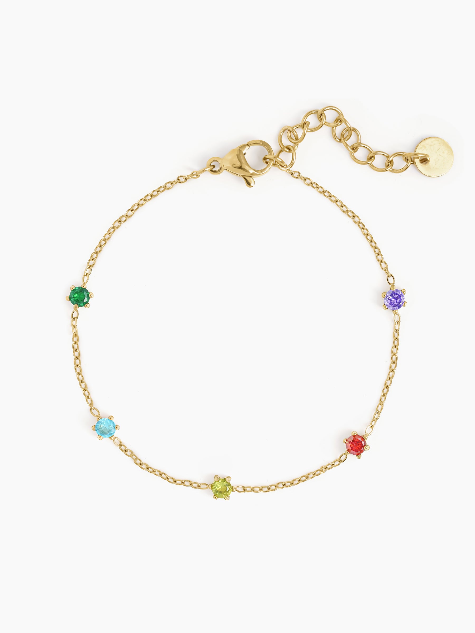 Ziya Multi Colour Stones Women's Loose Chain Bracelet