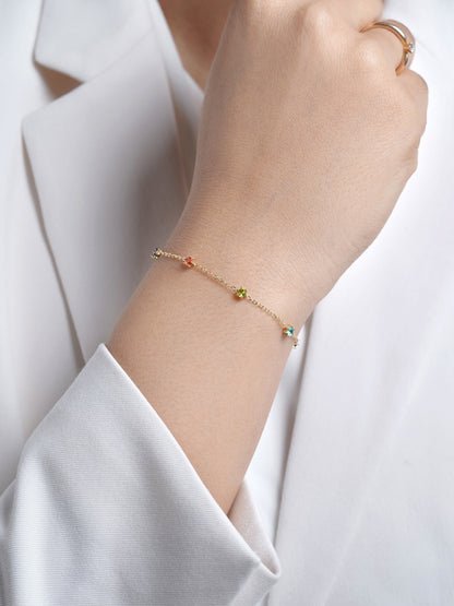 Ziya Multi Colour Stones Women's Loose Chain Bracelet