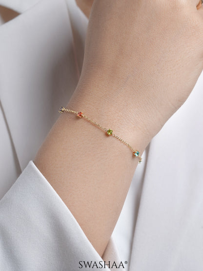 Ziya Multi Colour Stones Women's Loose Chain Bracelet