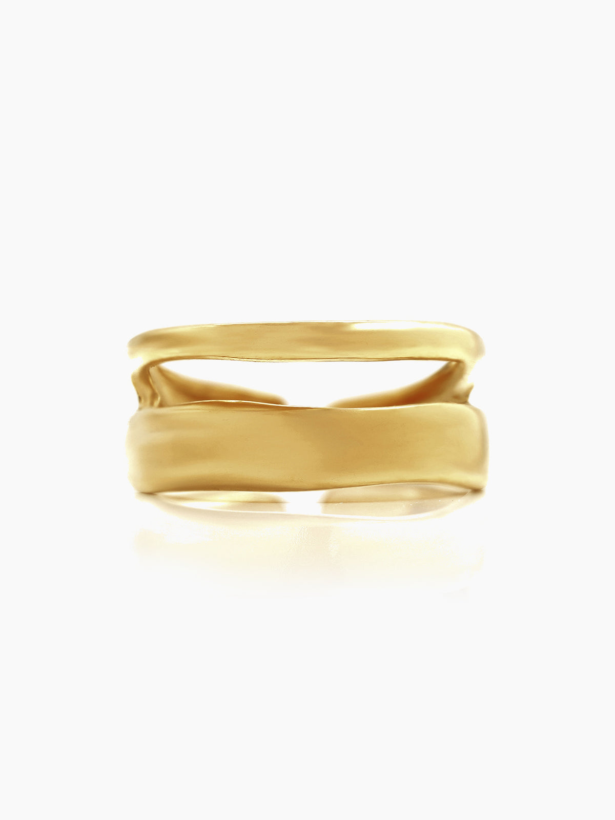 Zoey Dual Band Space Adjustable 18K Gold Plated Ring