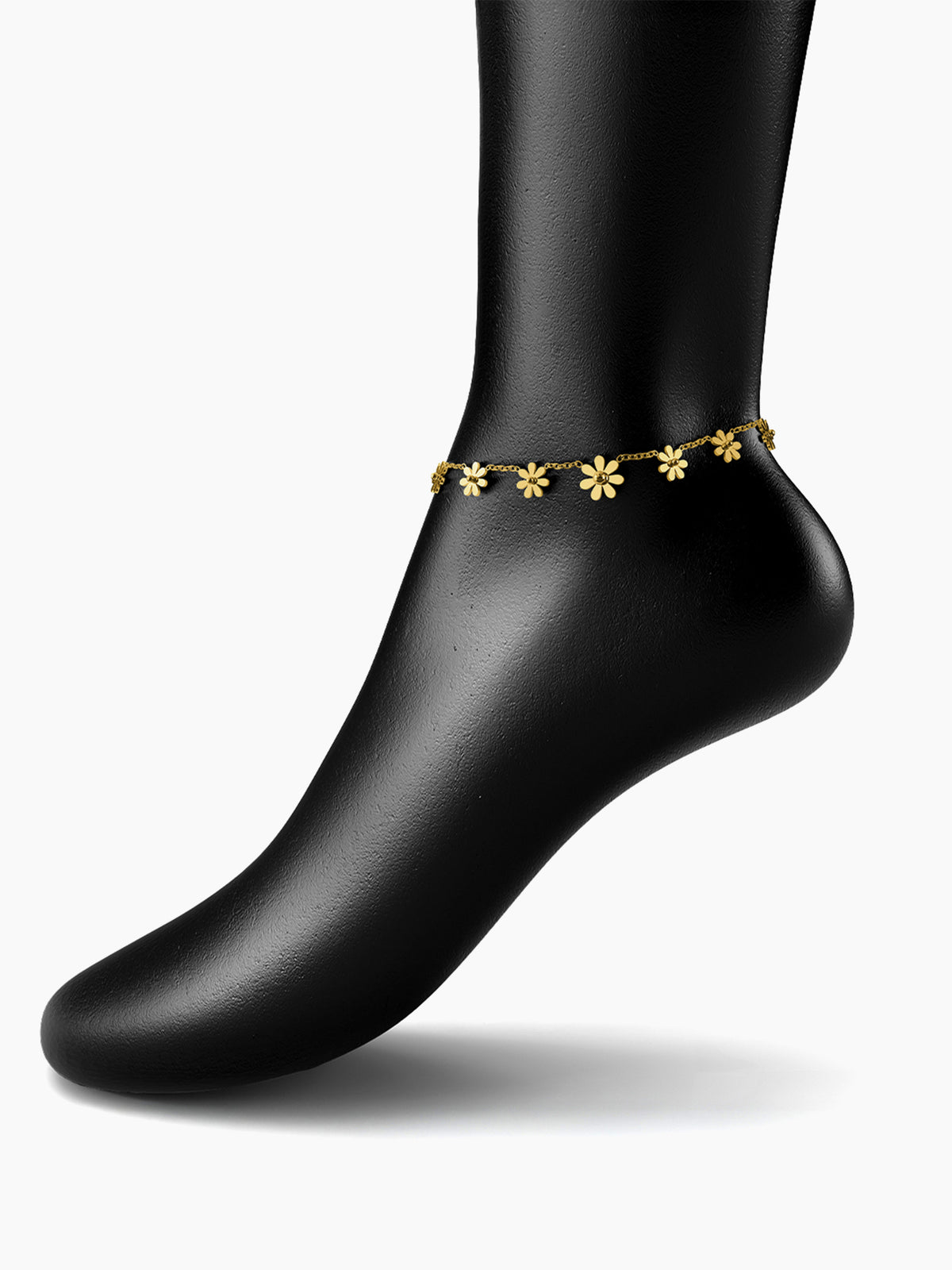 Zofia Flory Flower Charms 18K Gold Plated Women's Anklet