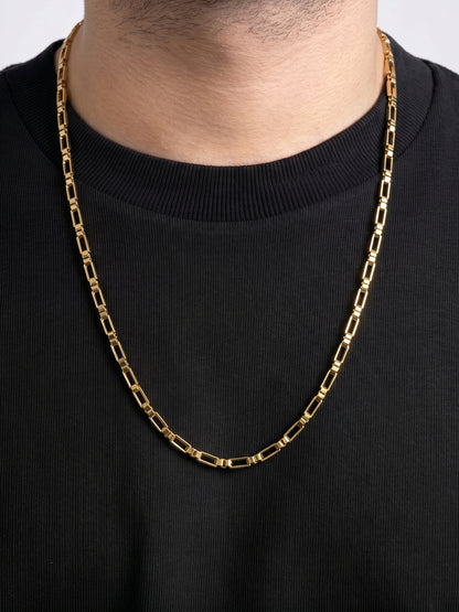 Zoky Rectangular Link 18K Gold Plated Men's Chain