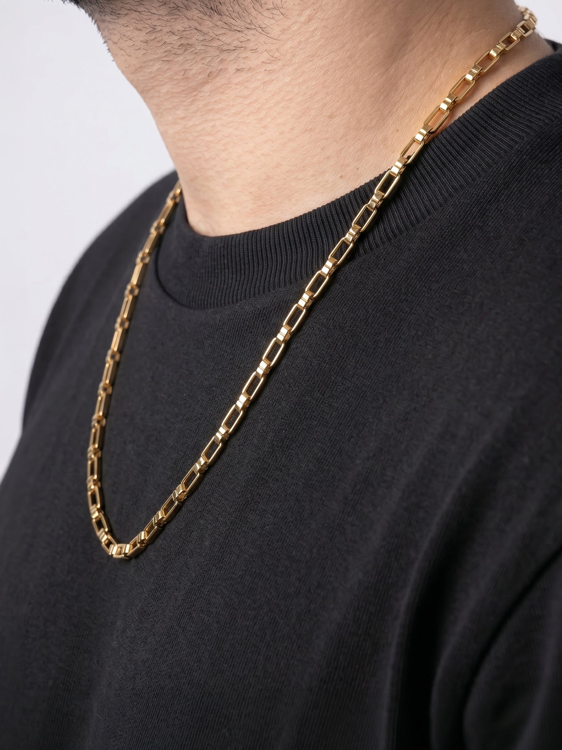 Zoky Rectangular Link 18K Gold Plated Men's Chain