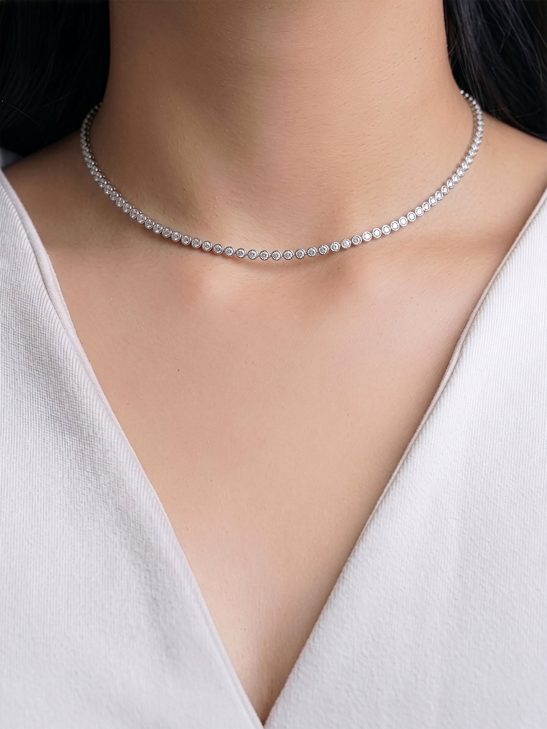 Zorin Diamond Tennis Silver Women's Chain