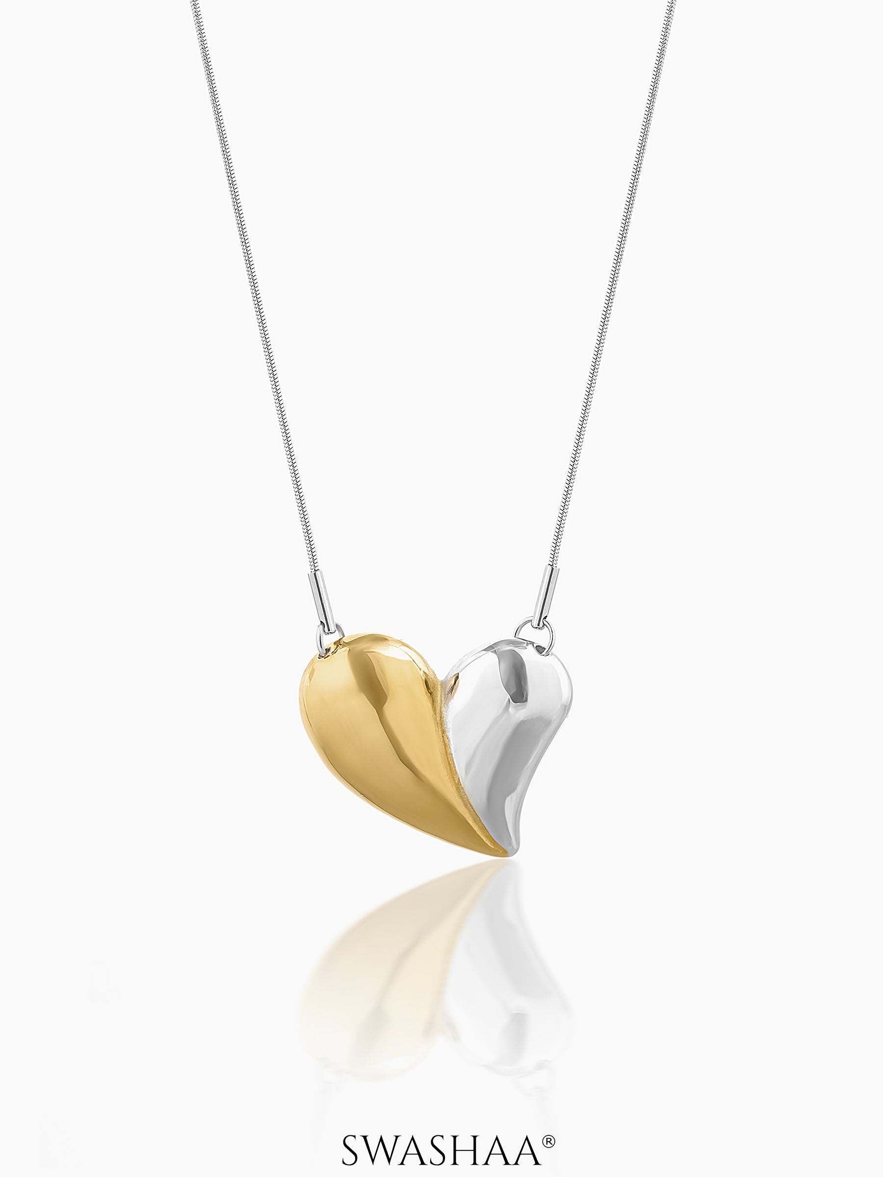 Zovia Heart Two Tone Necklace