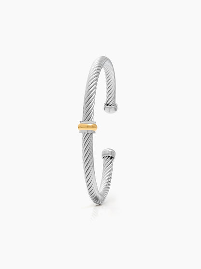 Zubin Wired Silver - 18K Gold Plated Men's Barcelet