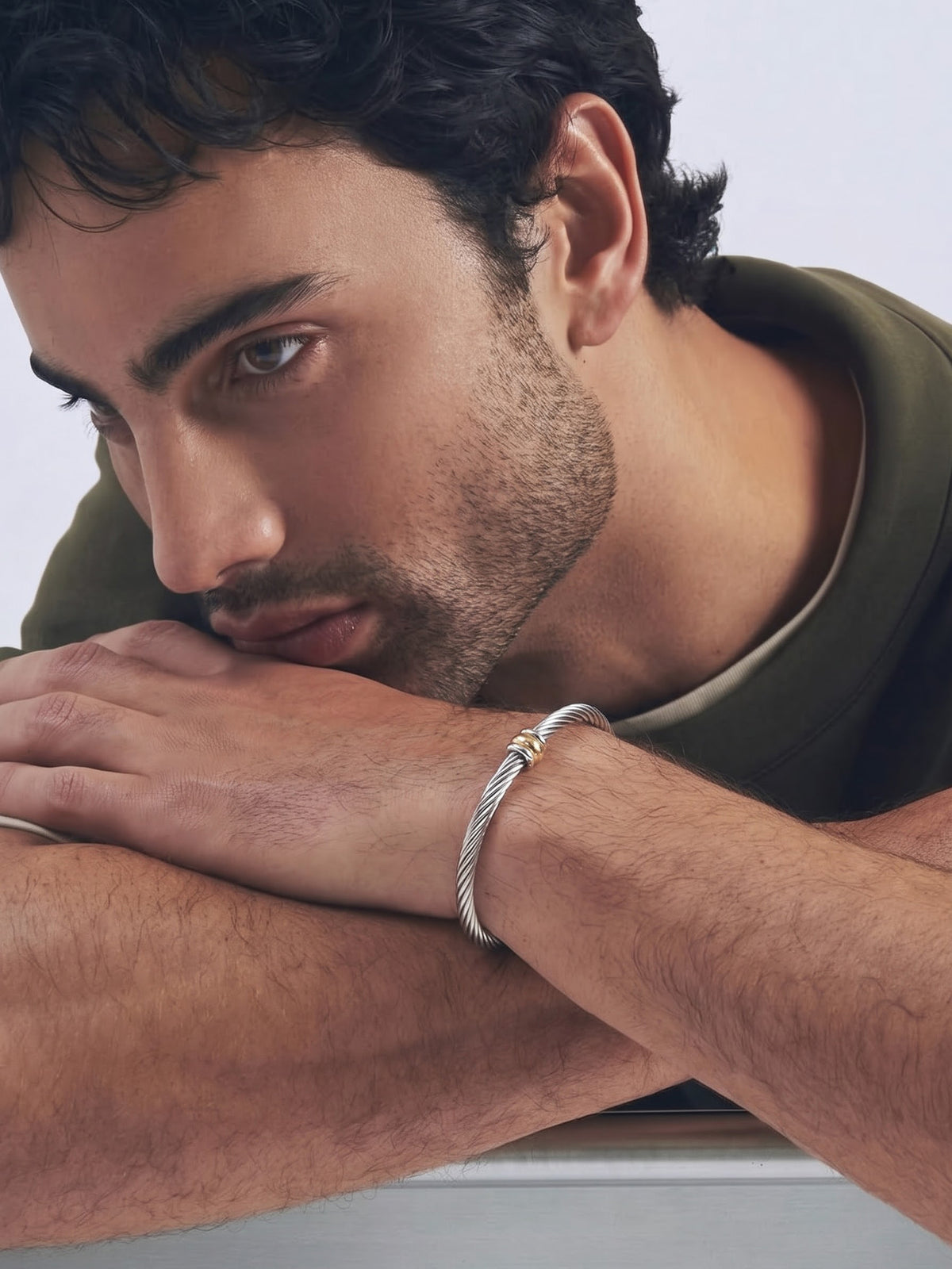 Zubin Wired Silver - 18K Gold Plated Men's Barcelet