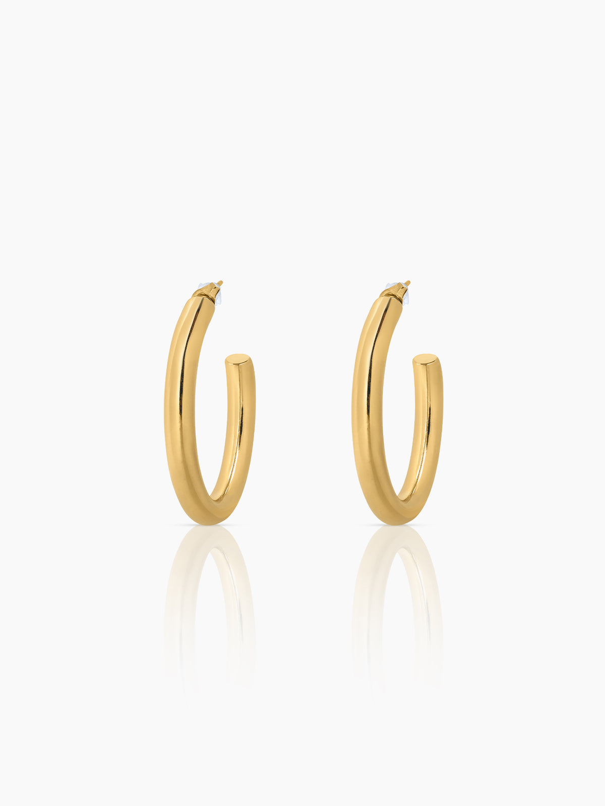 Zylane Classic Round Shape 18K Gold Plated Hoop Earrings