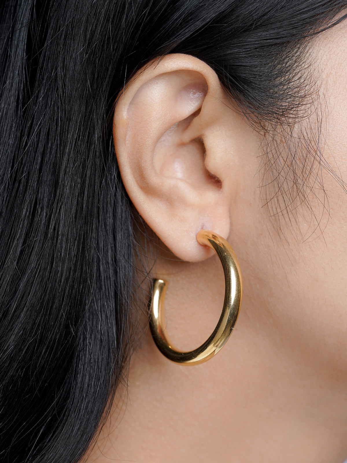 Zylane Classic Round Shape 18K Gold Plated Hoop Earrings