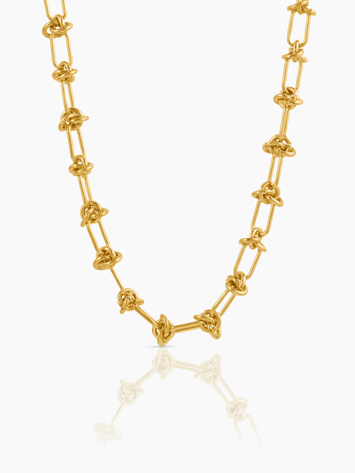 Zynn Link Knot 18K Gold Plated Choker Necklace
