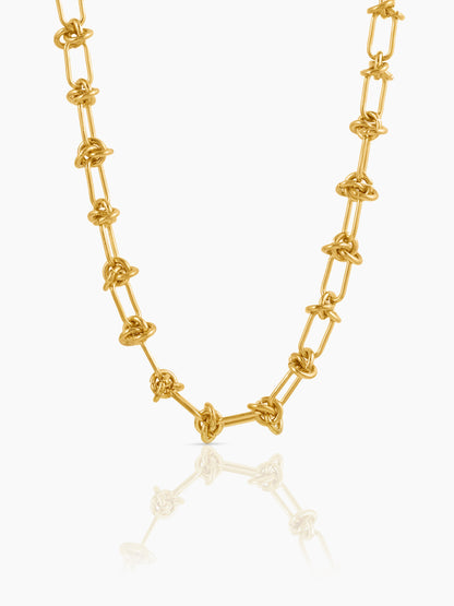 Zynn Link Knot 18K Gold Plated Choker Necklace