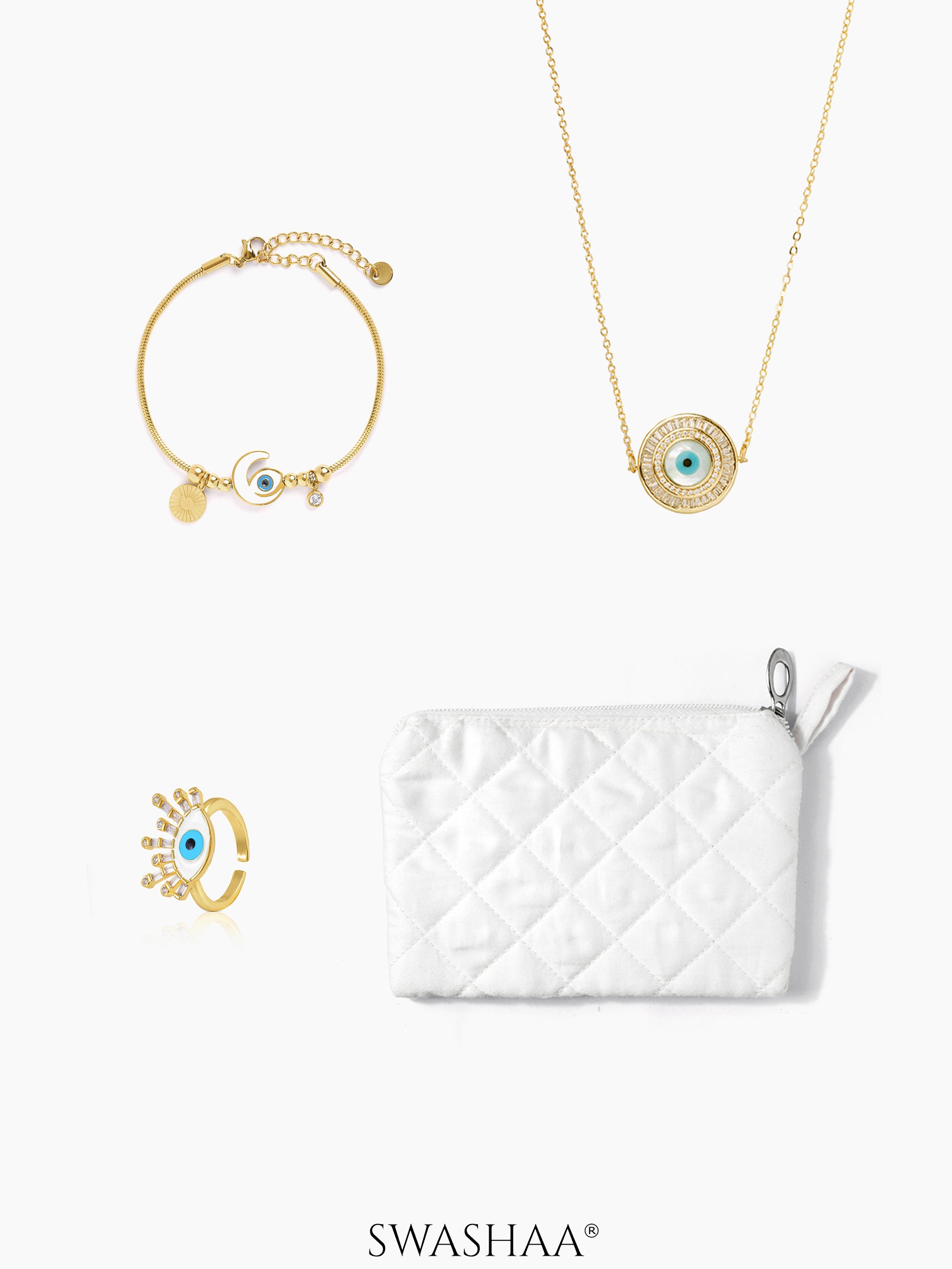 Golden Evil Eye Glow Women's Set - Swashaa