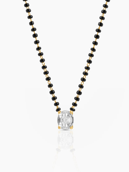Ishani Oval Diamond Solitaire 18K Gold Plated Mangalsutra