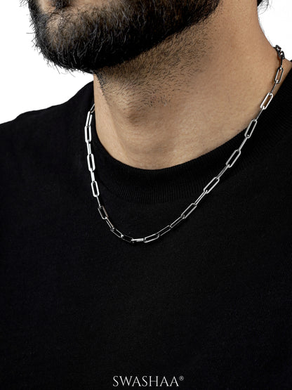 Kelvin Box Link Silver Men's Chain