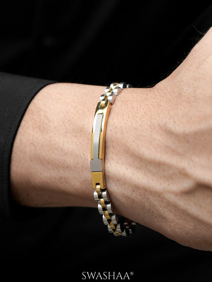 Knox Two Tone Link Silver Men's Watch Belt Bracelet