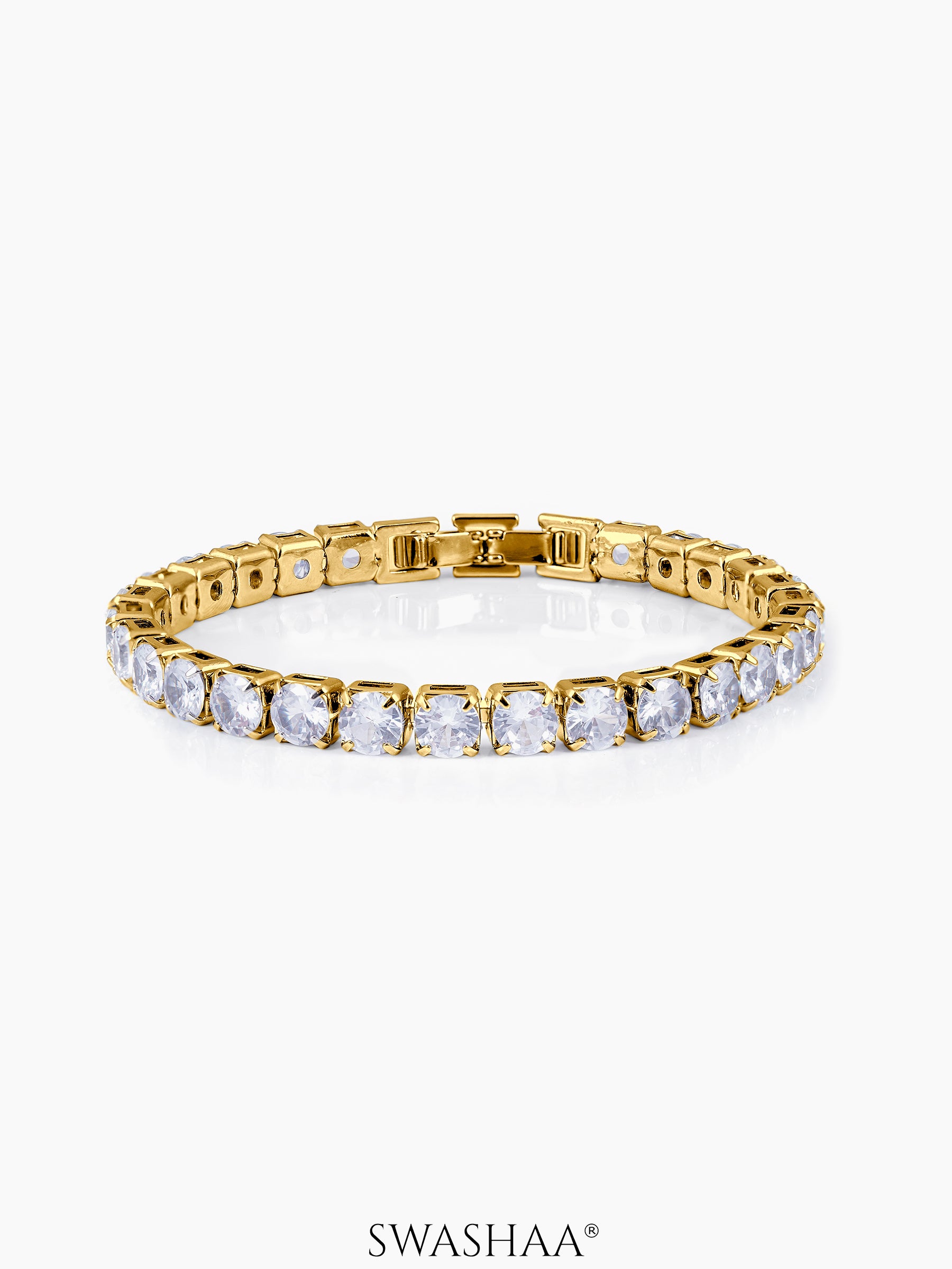 Orion Diamonds White 18K Gold Plated Men's Tennis Bracelet