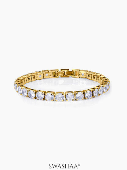 Orion Diamonds White 18K Gold Plated Men's Tennis Bracelet