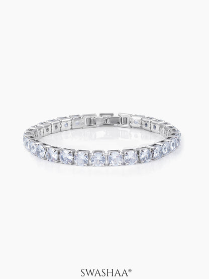 Orion Diamonds White Silver Men's Tennis Bracelet